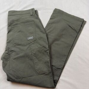 Eddie Bauer Mens 32x32 Canvas Utility Pants Olive Green Classic Fit 1751319